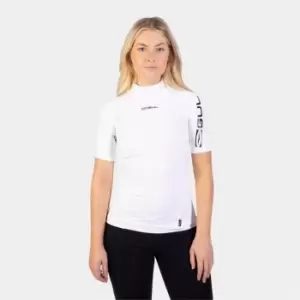 Image of Gul Uv Recore Flatlock Short Sleeve Rash Vest - White