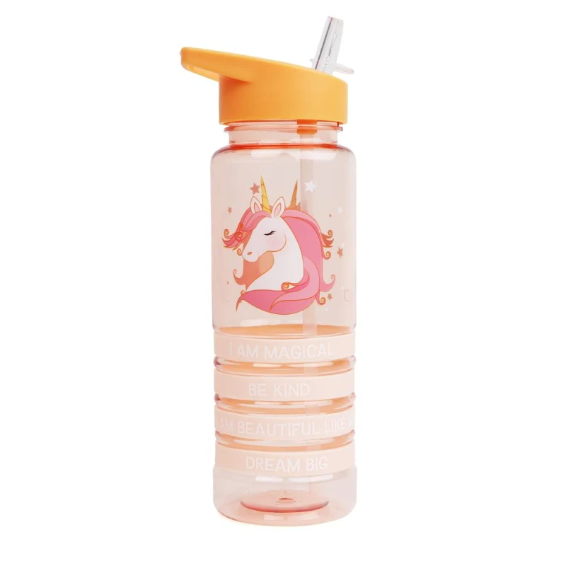 Image of Myga Kids' Positivity Band Water Bottles - Unicorn, Orange RY2249