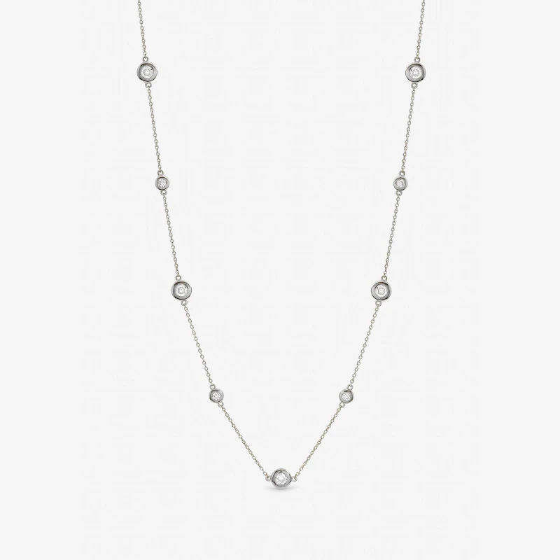 Image of Jon Richard Silver Plated Cubic Zirconia Bezel Necklace Chain Necklaces One Size Silver 71704511000