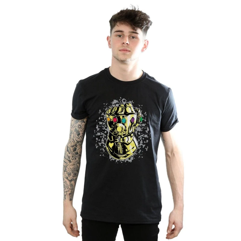 Image of Marvel Marvel Men Avengers Infinity War Thanos Fist T-Shirt in Black Size: Small Black S Male 5057736694817