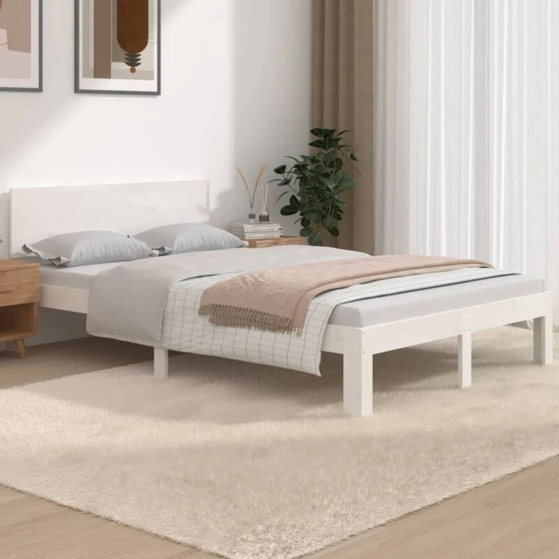 Image of VIDAXL Bed Frame without Mattress White 120x190cm Small Double Vidaxl 8720286879528