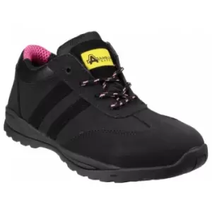 Image of Amblers Safety Womens/Ladies FS706 Sophie Safety Leather Shoes (7 UK) (Black) - Black