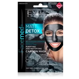 Image of Eveline Facemed+ Matt Carbon Mask Oily & Combination Skin 2 x 5 ml