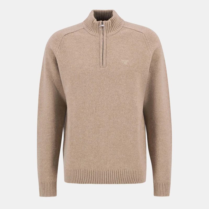 Image of Barbour Grangetown Half Zip Jumper Wshed Stne ST17 male L