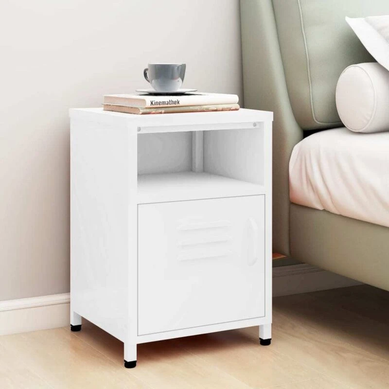 Image of VIDAXL Nightstand White 35x35x51cm Steel Vidaxl 8720286565360