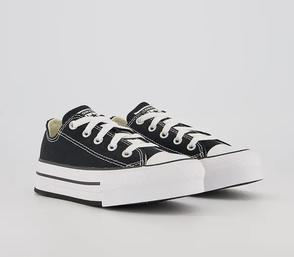 Image of Converse Kids All Star Eva Lift Low Trainers Black White Synthetic, 11 Youth