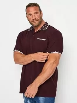 Image of BadRhino Jacquard Collar Polo - Red, Size 3XL, Men