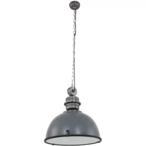 Image of Sienna Tough Guy Dome Pendant Ceiling Lights Grey Concrete, Glass Matt, Metal