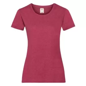 Image of Fruit Of The Loom Ladies/Womens Lady-Fit Valueweight Short Sleeve T-Shirt (M) (Vintage Heather Red)