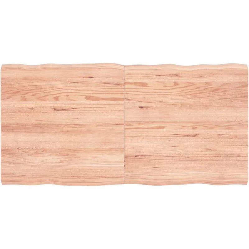 Image of VIDAXL Vidaxl - Table Top Light Brown 120x60x(2-4)cm Treated Solid Wood Live Edge 363960