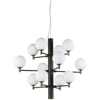 Image of Ideal Lux Lighting - Ideal Lux Copernico - 12 Light Multi Arm Ceiling Pendant Light Black, G9