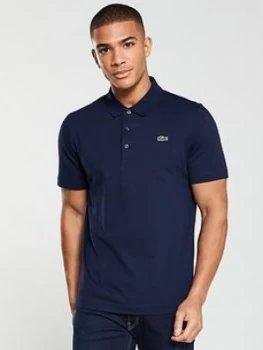 Image of Lacoste Plain Mens Short Sleeve Polo Shirt - Navy, Men
