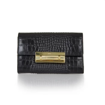 Image of Biba BIBA Melissa Medium Flap Over Purse - Black Croc