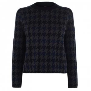 Image of Gant Dogtooth Check Jumper - Evening Blue