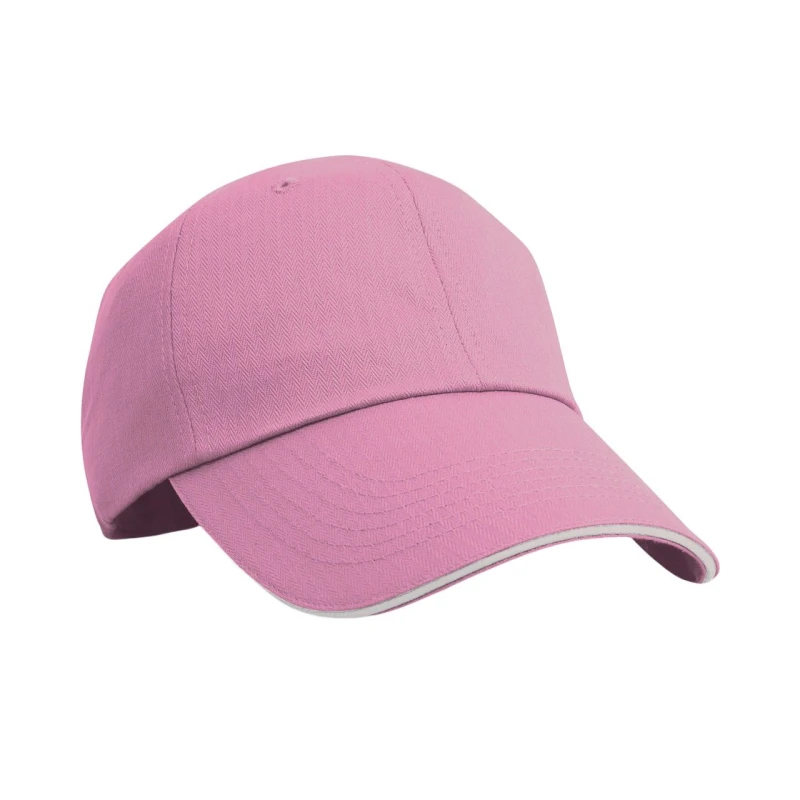 Image of Result Result Men Herringbone Sandwich Peak Baseball Cap in Pink Pink One Size Male 5063527387455