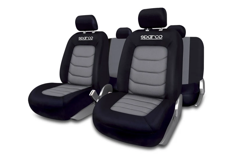 Image of SPARCO SPC1019GR Seat cover Front and Rear, Polyester, black/grey Polyester Seat cover (4773)