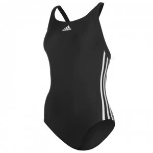 Image of adidas adidas Womens Fit 3-Stripes Swimsuit - Black/White