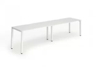 Image of Single White Frame Bench Desk 1200 White (2 Pod)