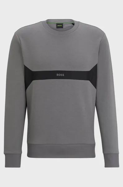 Image of BOSS Green Salbon Cotton-Blend Sweatshirt - XXL Grey Hoodies and Sweatshirts male 50504887-036 XXL