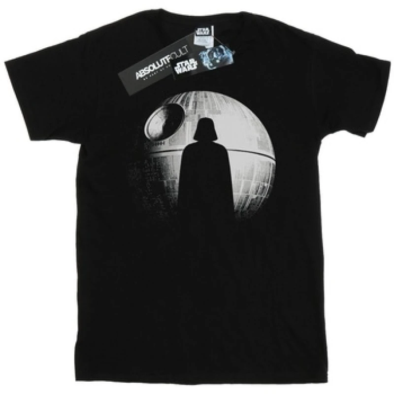 Image of Star Wars Rogue One Death Star Vader Silhouette T-Shirt Black male