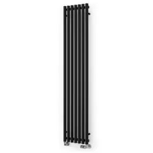 Image of Terma Rolo Room Matt Black Horizontal Or Vertical Designer Radiator, (W)370mm X (H)1800mm