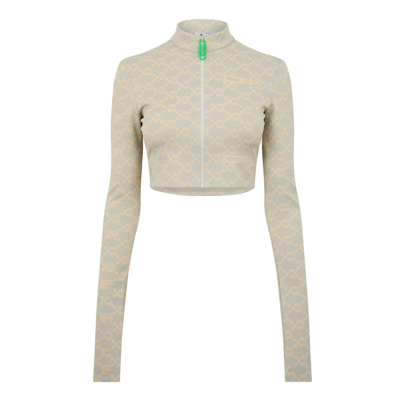 Image of Off White Womens Mono Track Top Hoodie Green female 6 (38)