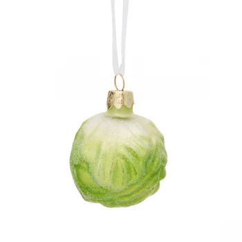 Image of Sass & Belle Fun Food Brussel Sprout Glitter Shaped Bauble