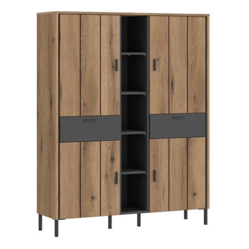 Image of Furniture To Go Arundel Wardrobe 4 Door 2 Drawer In Oak/grey