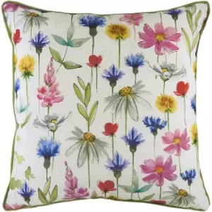Image of Wild Flowers Sophia Square Cushion Multicolour