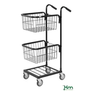 Image of Slingsby Adjustable Mini Mail Distribution Trolleys - 2 Baskets