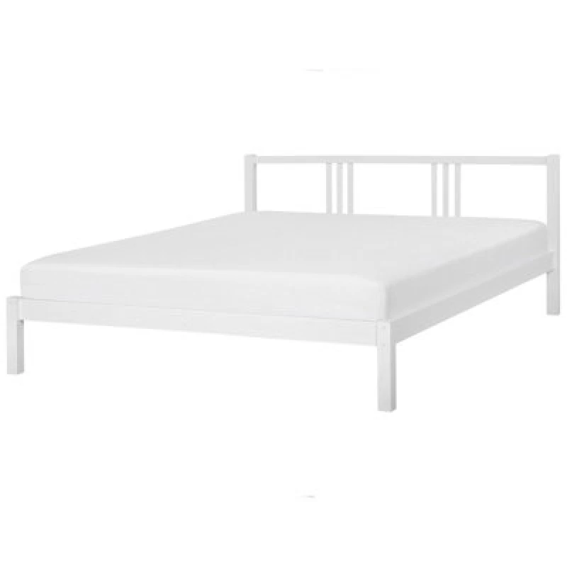 Image of Beliani Bed Pine Wood Vannes 180 X 200 Cm (Eu Super King) White