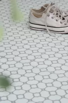 Image of Pack of 11 1sqm Peel and Stick Floor Tiles - Grey - Vinyl