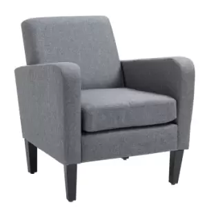 Image of HOMCOM Linen Single Armchair, with Padded Seat - Grey