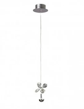Image of Ceiling Pendant 1 Light 4000K LED Polished Chrome, Crystal