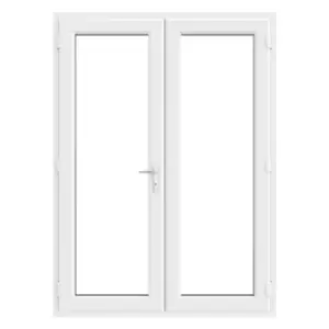 Image of Crystal uPVC Clear French Door Left Hand Master 1590mm x 2055mm Clear Glazing - White