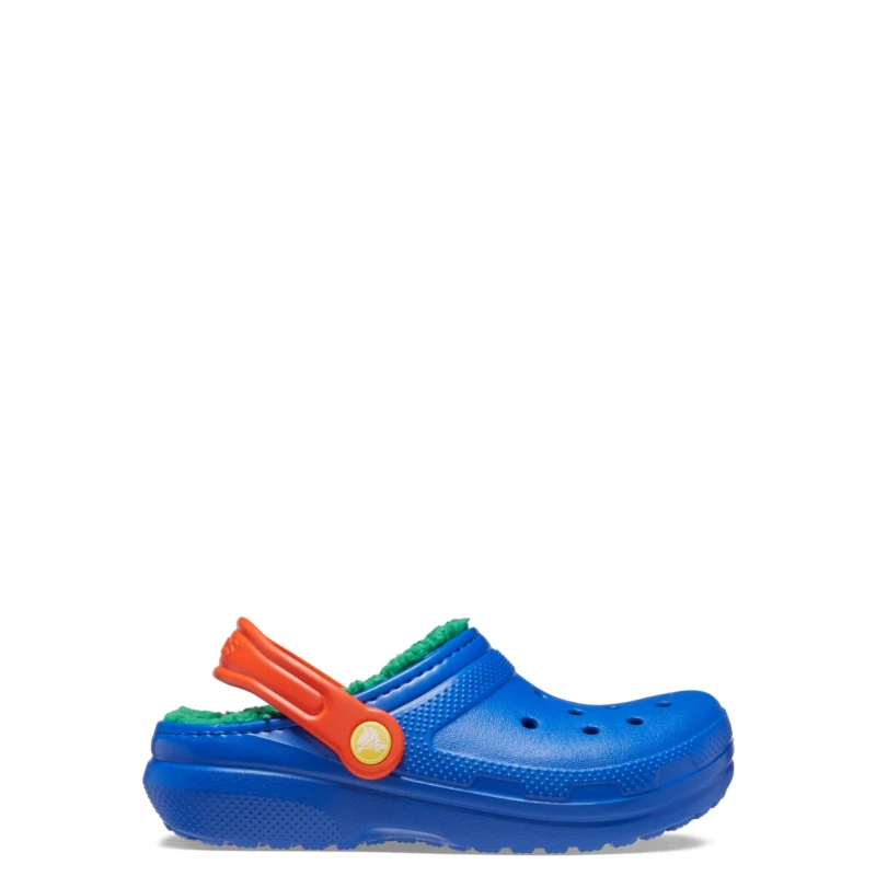 Image of Crocs Kids Classic Lined Clogs Blue Bolt / Multi J2