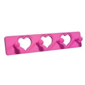 Image of BQ Pink Heart hook rail H12mm W80mm L400mm