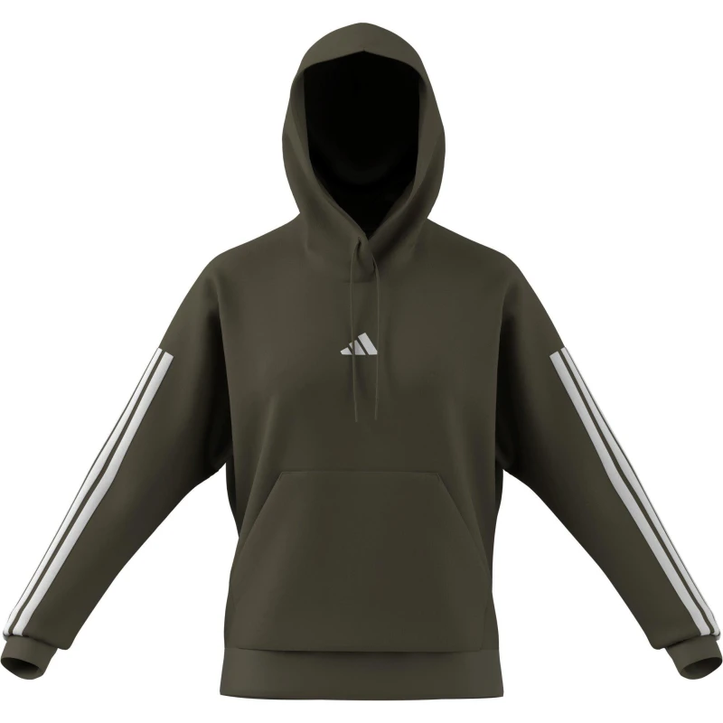 Image of adidas Essentials 3-Stripes Fleece Hoodie Olive female S (8-10)