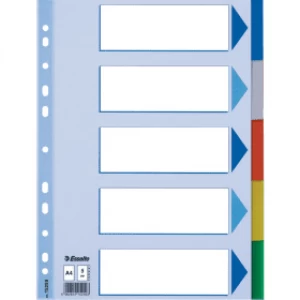 Image of Esselte 15259 A4 Plastic Dividers with 5 Tabs (11 holes)