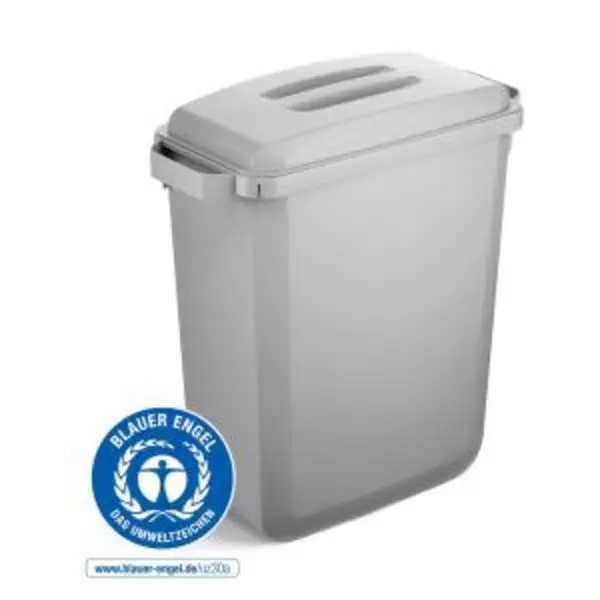 Image of DURABIN Eco 80 Recycled Plastic Waste Bin 60 Litre Grey With Grey Lid EXR28440DR