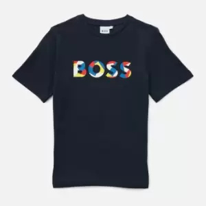 Image of Hugo Boss Boys' Logo Short Sleeve T-Shirt - Navy - 6 Years