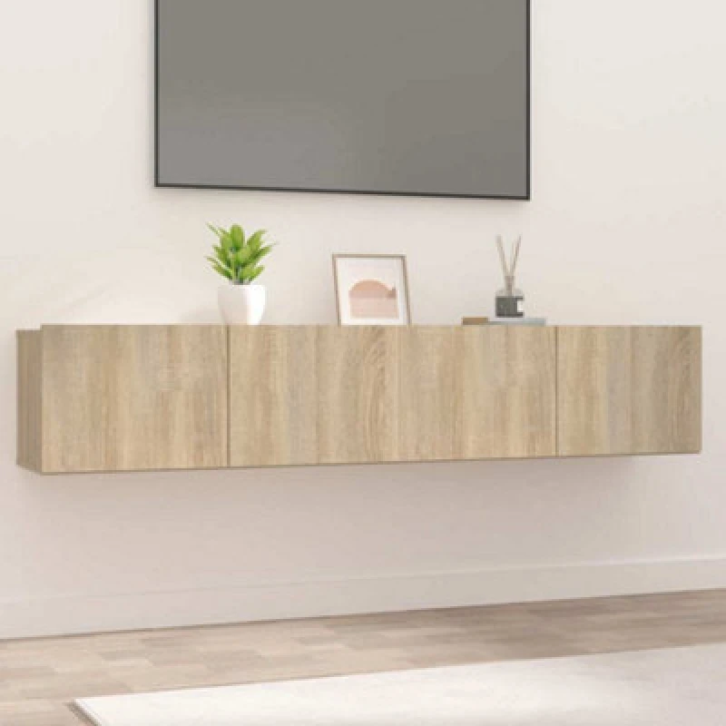 Image of Vidaxl TV Cabinets 2 Pcs Sonoma Oak 80X30X30 Cm Engineered Wood, Brown 804538