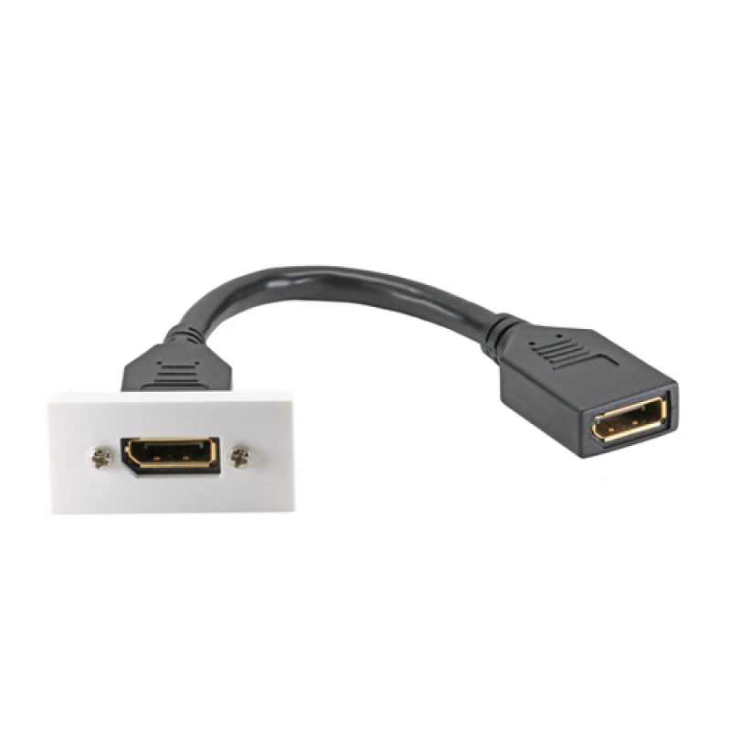 Image of Cablenet 20cm 4K DisplayPort Female Lead - 25mm x50mm DisplayPort Fema