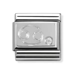 Image of Nomination Classic Silver & CZ Cancer Charm