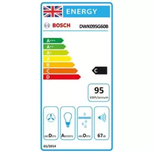 Image of Bosch DWK095G60B Serie 2 90cm Angled Chimney Hood in Black Glass