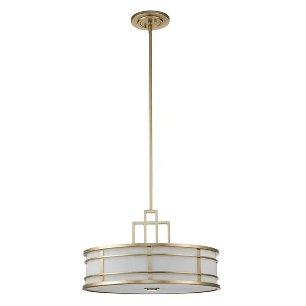Image of Feiss Feiss Fusion Glass Ceiling Pendant Light - Natural Brass