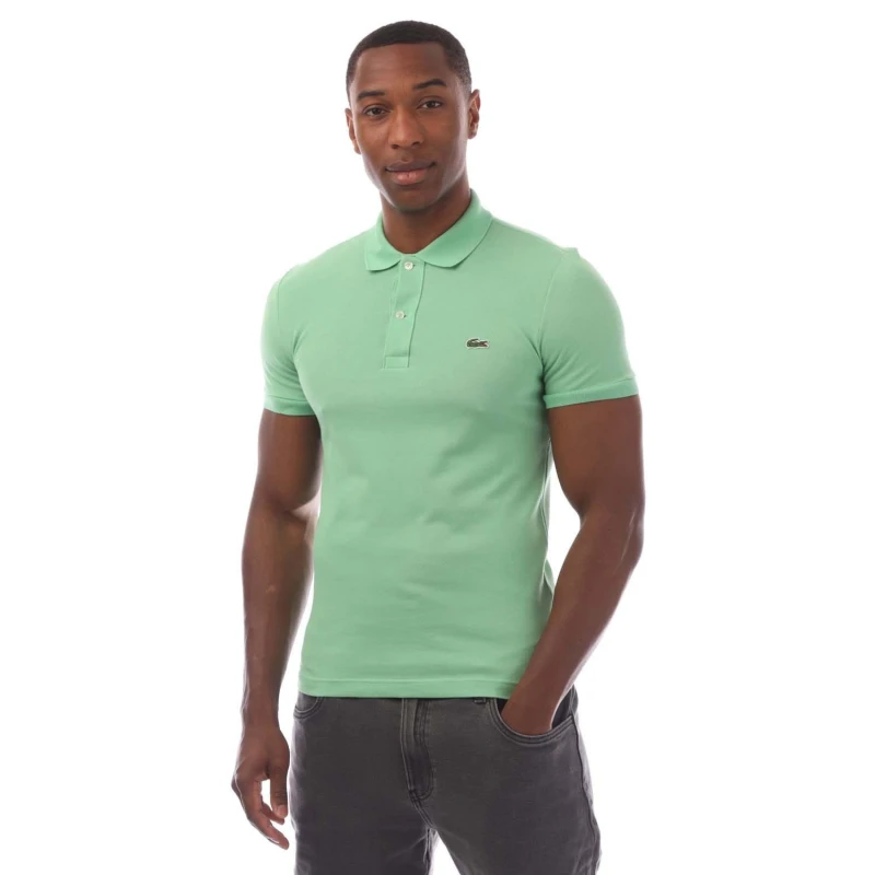 Image of Lacoste Slim-Fit L.12.12 Pique Polo Shirt Short Sleeve Polos S Green 30714515350