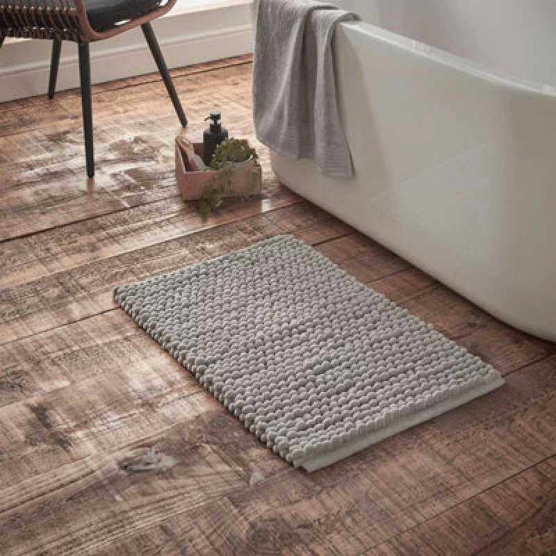 Image of Bianca 'Aspen Bobble' Bath Mat Grey