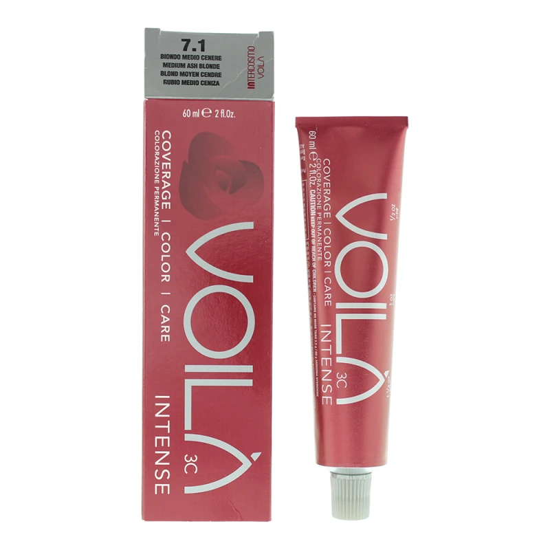 Image of Intercosmo Voila 3c Intense 7.1 Medium Ash Blonde Hair Colour 60ml