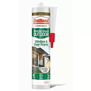 Image of UniBond Super Interior and Exterior Brown Window and Door Frame Sealant 300ml